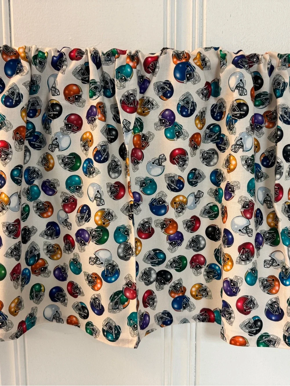Football window valance curtain